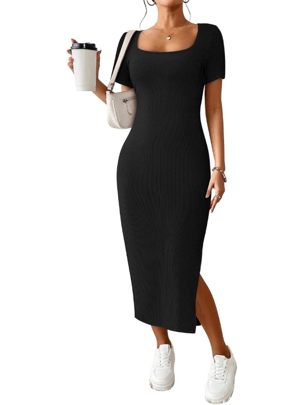 Womens Bodycon Maxi Dresses Casual Ribbed Dress